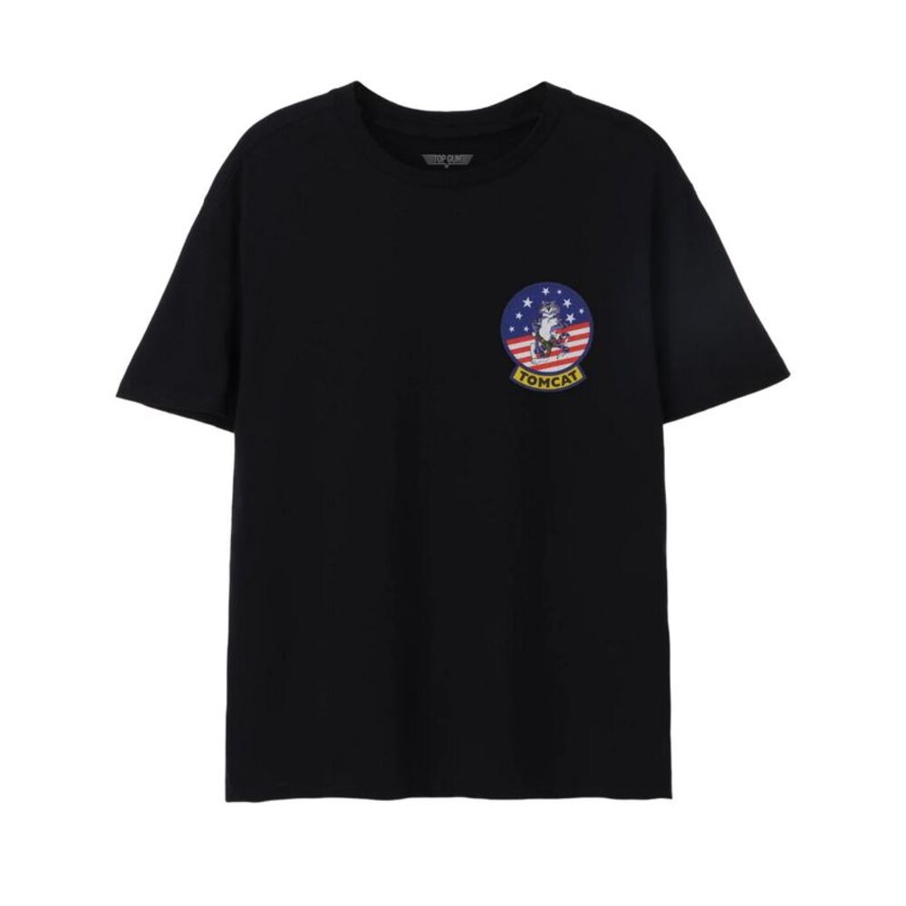 Top Gun Mens Tomcat American Flag Classic T-Shirt / Black